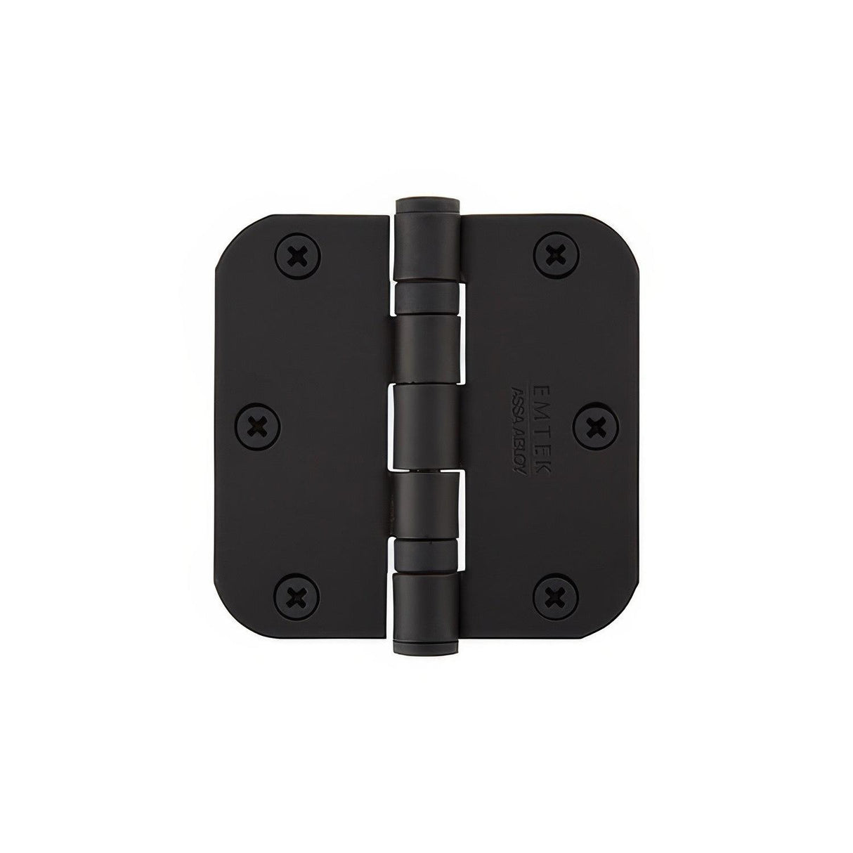 Emtek 94013US19 94013US 3-1/2" x 3-1/2" Plated Steel Heavy Duty Square Corner Ball Bearing Hinges - Pair Flat Black