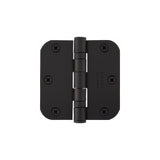 Emtek 94013US19 94013US 3-1/2" x 3-1/2" Plated Steel Heavy Duty Square Corner Ball Bearing Hinges - Pair Flat Black