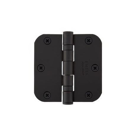 Emtek 94013US19 94013US 3-1/2" x 3-1/2" Plated Steel Heavy Duty Square Corner Ball Bearing Hinges - Pair Flat Black