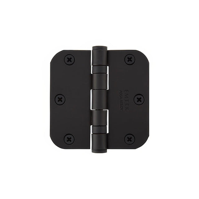 Emtek 94013US19 94013US 3-1/2" x 3-1/2" Plated Steel Heavy Duty Square Corner Ball Bearing Hinges - Pair Flat Black
