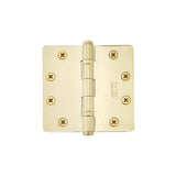 Emtek 94013US3 94013US 3-1/2" x 3-1/2" Plated Steel Heavy Duty Square Corner Ball Bearing Hinges - Pair Polished Brass