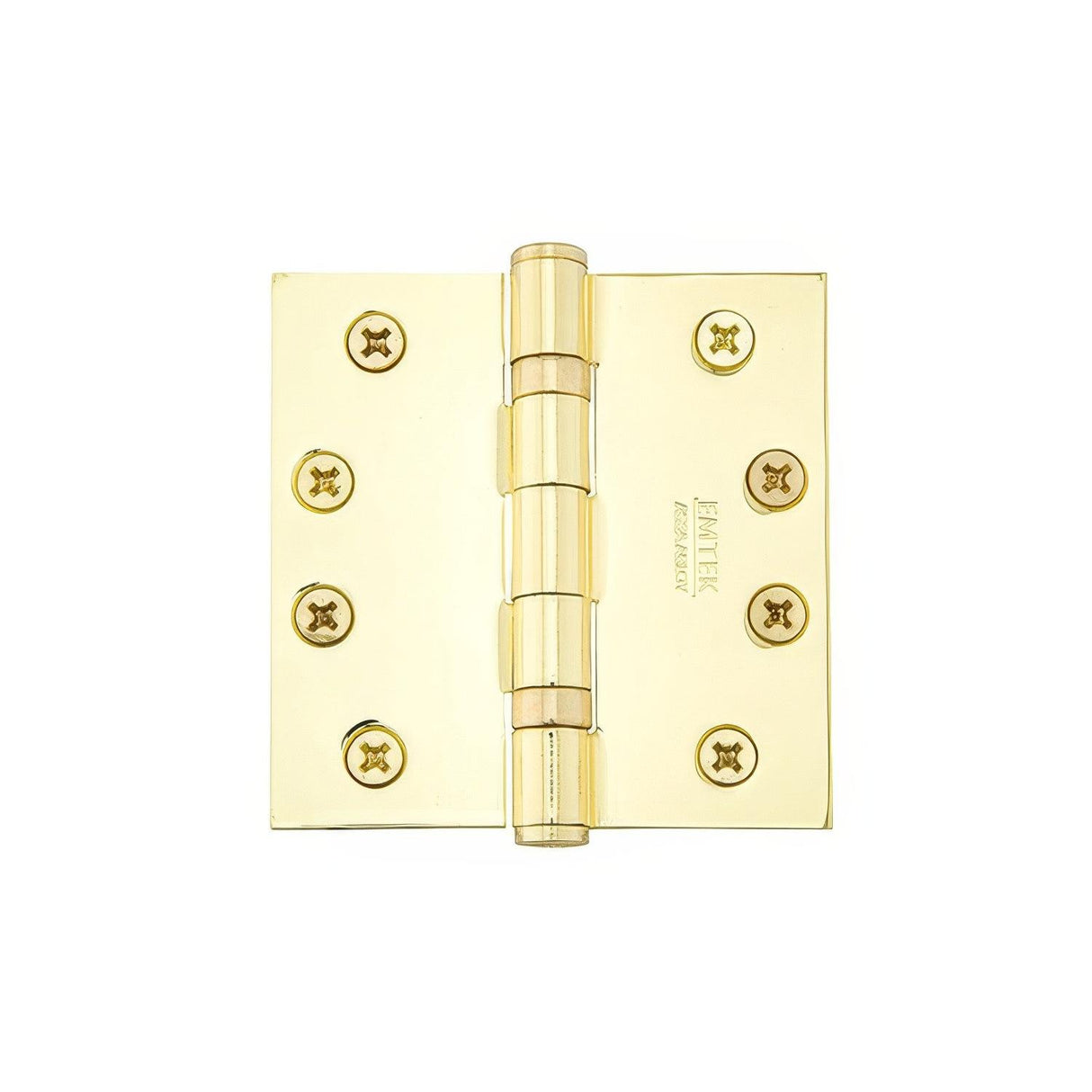 Emtek 94014US4 4" x 4" Square Corner Ball Bearing Mortise Hinge - Pair Satin Brass