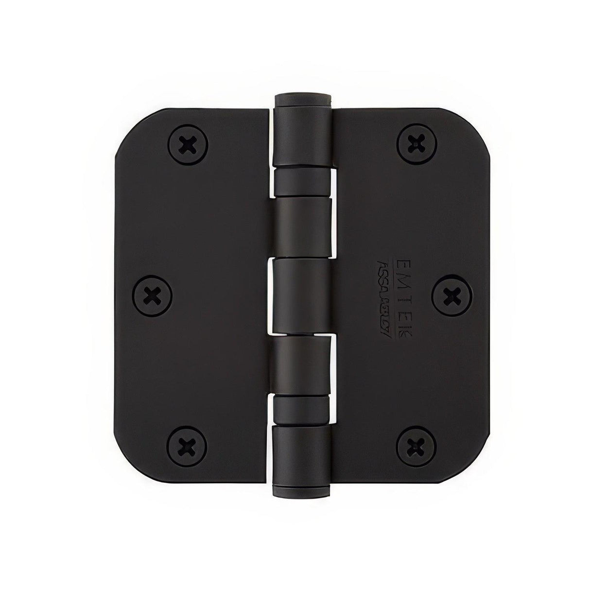 Emtek 94033US19 3.5" x 3.5" Ball Bearing 5/8" Radius Corners Mortise Hinge - Pair Flat Black