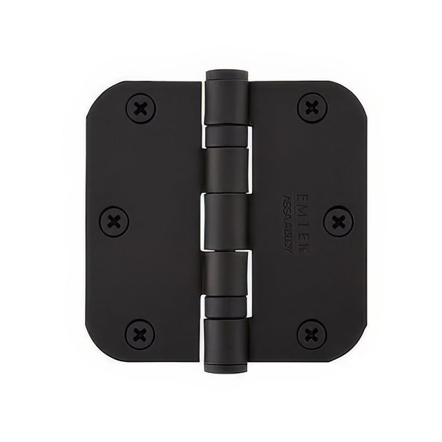 Emtek 94033US19 3.5" x 3.5" Ball Bearing 5/8" Radius Corners Mortise Hinge - Pair Flat Black