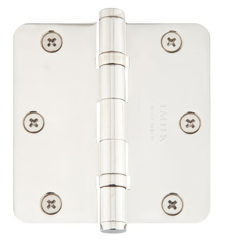 Emtek 94033US26 3.5" x 3.5" Ball Bearing 5/8" Radius Corners Mortise Hinge - Pair Polished Chrome
