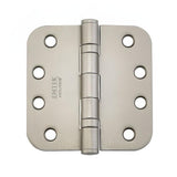 Emtek 94034US4 4" x 4" Plated Steel Heavy Duty 5/8" Radius Round Corner Ball Bearing Hinges - Pair Satin Brass