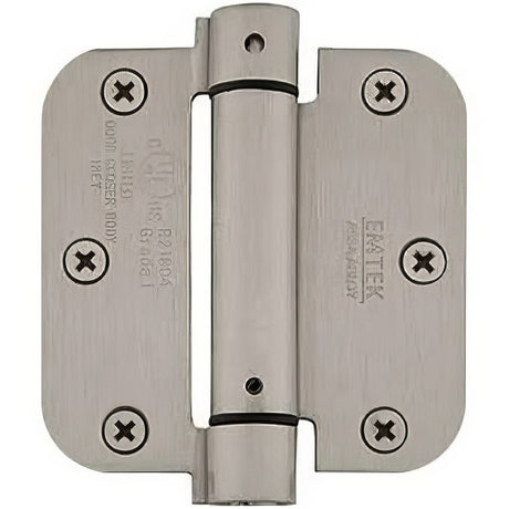 Emtek 95033FB 3.5" x 3.5" Spring Mortise Hinge with 5/8" Radius Corners - Pair NRP Flat Black