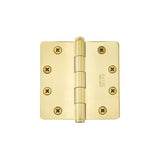 Emtek 96224US4 4" x 4" Solid Brass 1/4" Radius Corner Plain Bearing Mortise Hinge - Pair Satin Brass