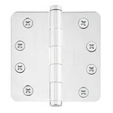 Emtek 96224US7 4" x 4" Solid Brass 1/4" Radius Corner Plain Bearing Mortise Hinge - Pair French Antique
