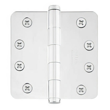 Emtek 96224US7 4" x 4" Solid Brass 1/4" Radius Corner Plain Bearing Mortise Hinge - Pair French Antique
