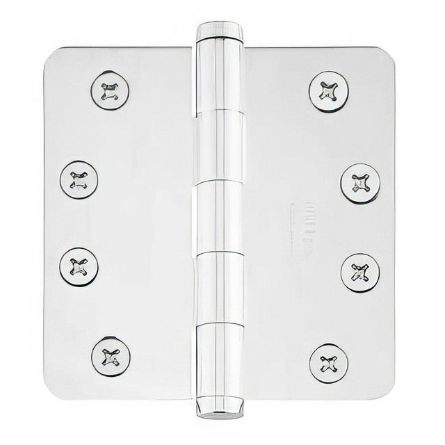 Emtek 96224US7 4" x 4" Solid Brass 1/4" Radius Corner Plain Bearing Mortise Hinge - Pair French Antique