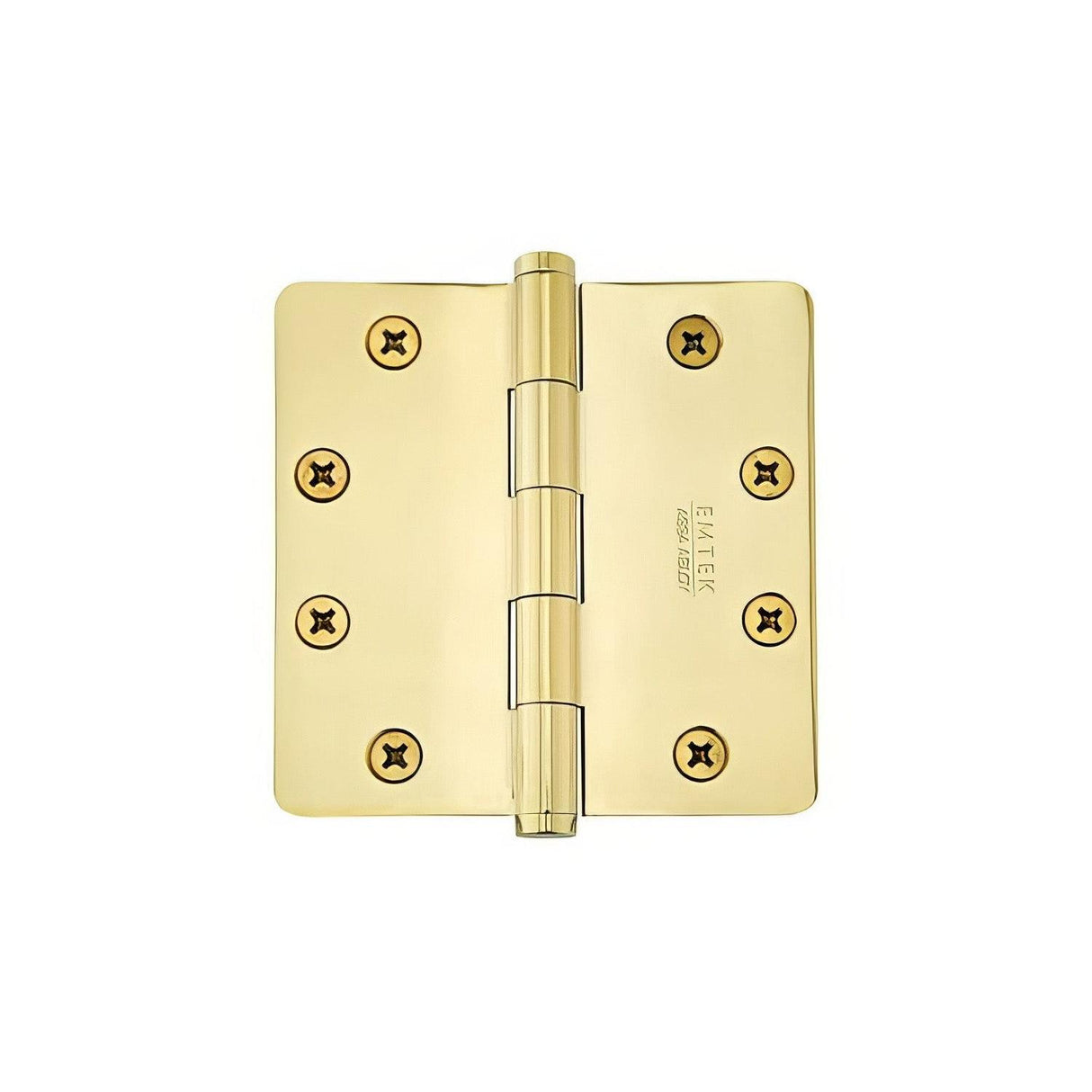 Emtek 96225US3 96225US 4.5" x 4.5" Solid Brass 1/4" Radius Corner Plain Bearing Mortise Hinge - Pair Polished Brass