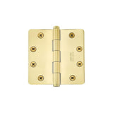 Emtek 96225US3 96225US 4.5" x 4.5" Solid Brass 1/4" Radius Corner Plain Bearing Mortise Hinge - Pair Polished Brass