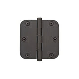 Emtek 96233US19 96233 3.5" x 3.5" Solid Brass 5/8" Radius Corner Plain Bearing Mortise Hinge - Pair Flat Black