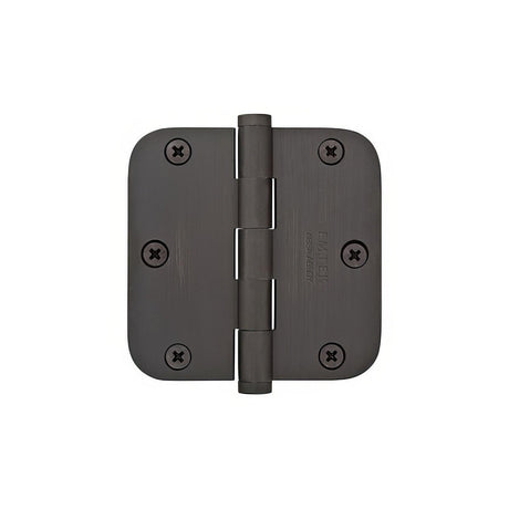 Emtek 96233US19 96233 3.5" x 3.5" Solid Brass 5/8" Radius Corner Plain Bearing Mortise Hinge - Pair Flat Black