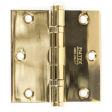 Emtek 96413US3NL 96413 3.5" x 3.5" Solid Brass Square Corner Ball Bearing Mortise Hinge - Pair Unlacquered Brass