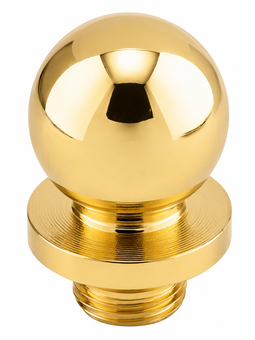 Emtek 97204US3 7/16" Diameter Solid Brass Ball Tip Finial for 4" Residential Duty Hinges Lifetime Polished Brass