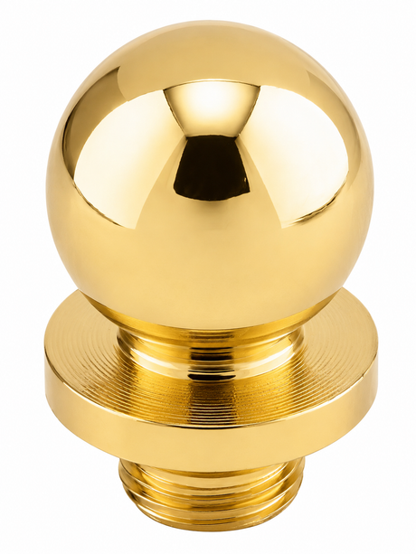 Emtek 97204US3 7/16" Diameter Solid Brass Ball Tip Finial for 4" Residential Duty Hinges Lifetime Polished Brass