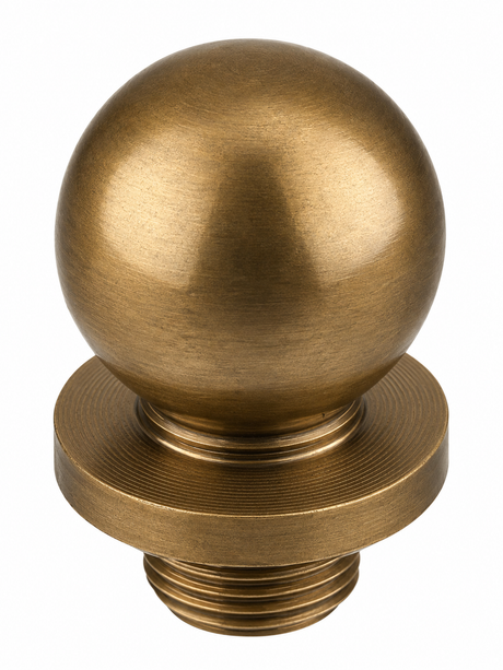 Emtek 97204US7 7/16" Diameter Solid Brass Ball Tip Finial for 4" Residential Duty Hinges French Antique