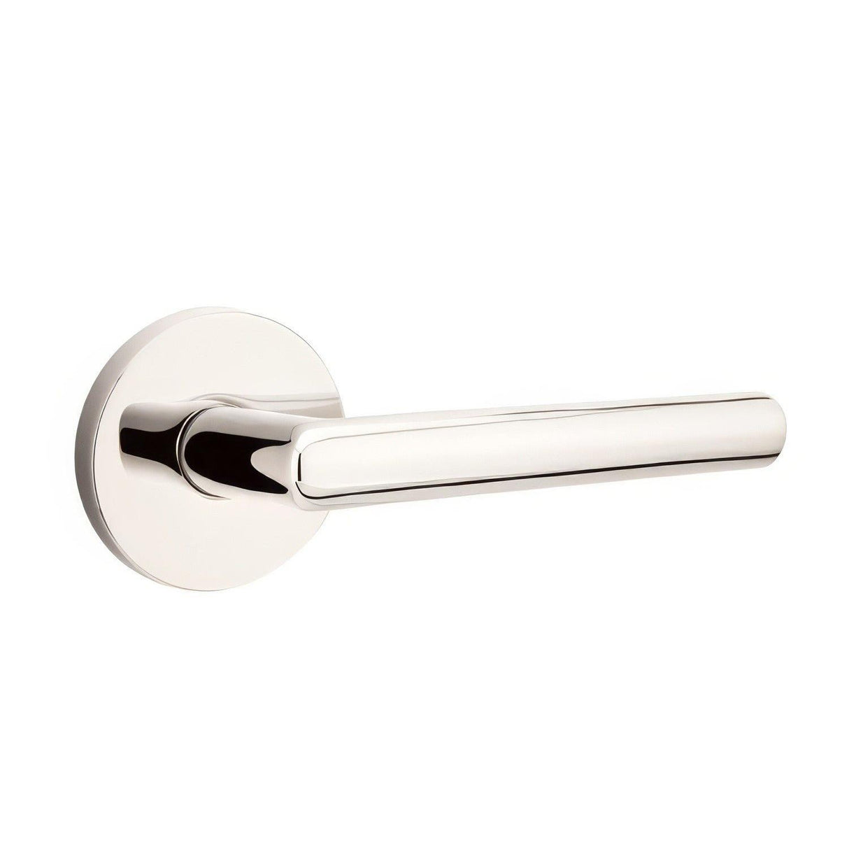 Emtek C5109STUUS14 C5109STUUS Stuttgart Lever 2-3/8" Backset Passage with Disk Rose and CF Mechanism Polished Nickel Lifetime