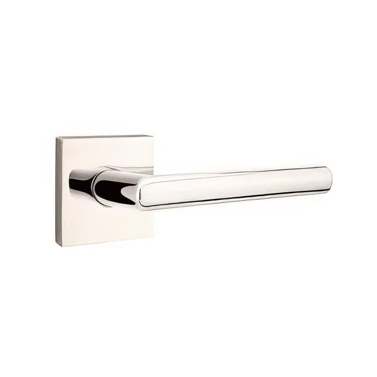 Emtek C5110STUUS14 C5110STUUS Stuttgart Lever 2-3/8" Backset Passage with Square Rose and CF Mechanism Polished Nickel Lifetime