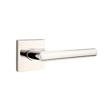 Emtek C5110STUUS14 C5110STUUS Stuttgart Lever 2-3/8" Backset Passage with Square Rose and CF Mechanism Polished Nickel Lifetime