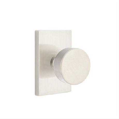 Emtek C5112ROUUS15 C5112ROUUS Knob Passage with Modern Rectangular Rose Satin Nickel