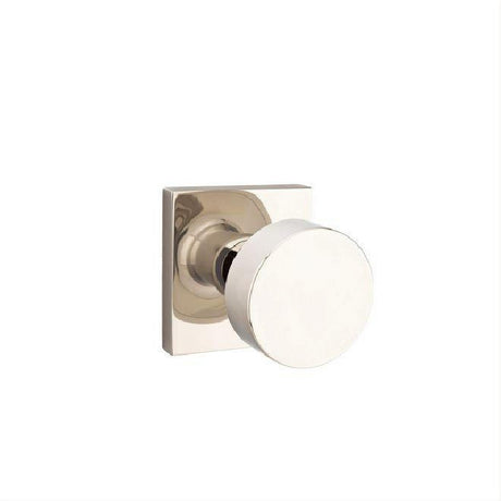 Emtek C5210ROUUS14 Knob 2-3/8" Backset Privacy with Square Rose with CF Mechanism for 1-3/8" to 1-3/4" Door - Reversible Polished Nickel Lifetime