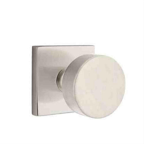 Emtek C5210ROUUS15 Knob 2-3/8" Backset Privacy with Square Rose with CF Mechanism for 1-3/8" to 1-3/4" Door - Reversible Satin Nickel