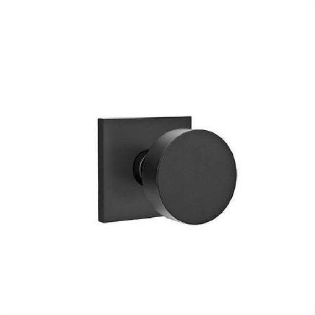 Emtek C5210ROUUS19 Knob 2-3/8" Backset Privacy with Square Rose with CF Mechanism for 1-3/8" to 1-3/4" Door - Reversible Flat Black