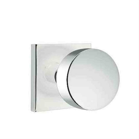Emtek C5210ROUUS26 Knob 2-3/8" Backset Privacy with Square Rose with CF Mechanism for 1-3/8" to 1-3/4" Door - Reversible Polished Chrome