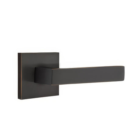 Emtek C5210STUUS14 C5210STUUS Stuttgart Lever 2-3/8" Backset Privacy with Square Rose and CF Mechanism Polished Nickel Lifetime