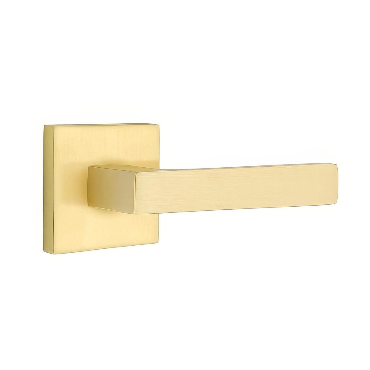 Emtek C5210STUUS19XUS26 C5210STUUS Stuttgart Lever 2-3/8" Backset Privacy with Square Rose and CF Mechanism Flat Black by Polished Chrome