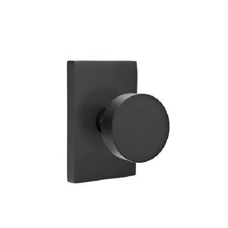 Emtek C5212ROUUS19 C5212ROUUS Knob Privacy with Modern Rectangular Rose Flat Black