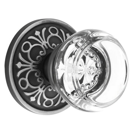 Emtek C8100GTUS3 Georgetown Crystal Passage Door Knob with Brass Rosette and the CF Mechanism Bright Brass