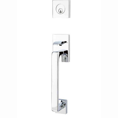 Emtek Knob 2-3/8" and 2-3/4" Backset Single Cylinder Baden Tubular Handleset - Reversible in Polished Chrome