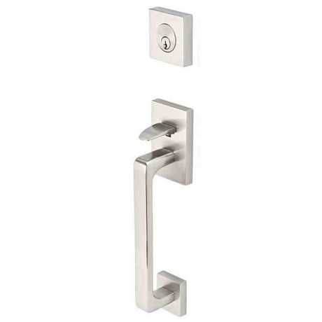 Emtek Knob 2-3/8" and 2-3/4" Backset Single Cylinder Baden Tubular Handleset - Reversible in Satin Nickel