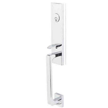 Emtek Knob 2-3/8" and 2-3/4" Backset Single Cylinder Davos Tubular Handleset - Reversible in Polished Chrome