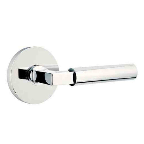 Emtek Lever Left Hand 2-3/8" Backset Passage with Disk Rose for 1-1/4" to 2" Door in Polished Chrome