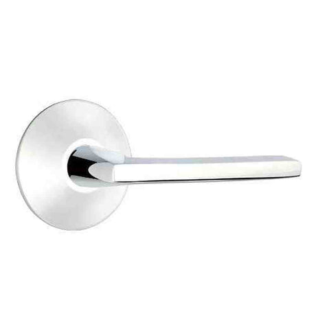 Emtek Lever Right Hand 2-3/8" Backset Passage with Modern Rose for 1-1/4" to 2" Door in Polished Chrome