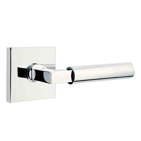 Emtek Lever Right Hand 2-3/8" Backset Passage with Square Rose for 1-1/4" to 2" Door in Polished Chrome