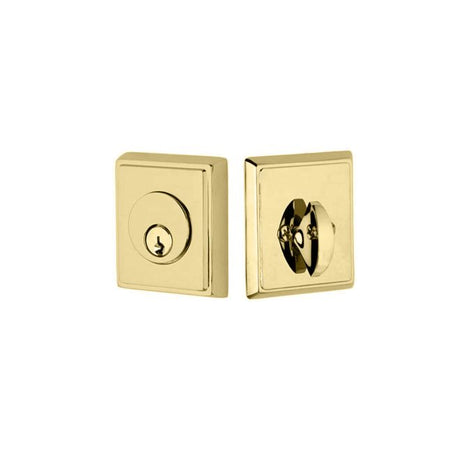 Emtek 8468US4 Rectangular Single Cylinder Deadbolt with 2-3/8" and 2-3/4" Backset for 1-3/4" Door Satin Brass Finish
