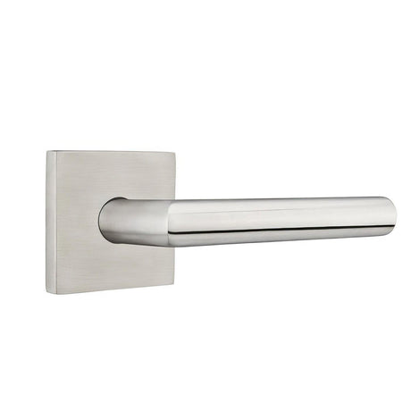 Emtek S10003STTSSLH Stuttgart Lever Left Hand 2-3/8" Backset Passage with Square Rose Brushed Stainless Steel Finish