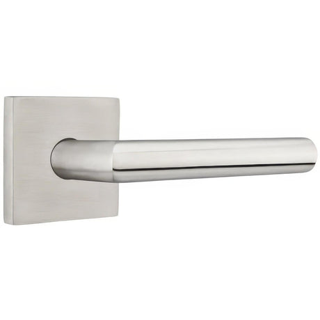 Emtek S20003STTSSRH Stuttgart Lever Right Hand 2-3/8" Backset Privacy with Square Rose Brushed Stainless Steel Finish