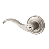 Baldwin ENCURTRR150 satin nickel keyed entry door lever