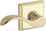 Baldwin ENCURTSR003 polished brass keyed entry door lever