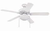 Craftmade END52WW5PC1 white ceiling fan blades included