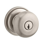 Baldwin ENROUTRR150 satin nickel keyed entry door knob