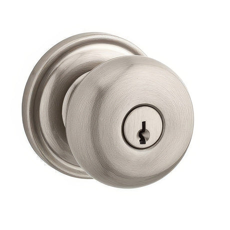 Baldwin ENROUTRR150 satin nickel keyed entry door knob