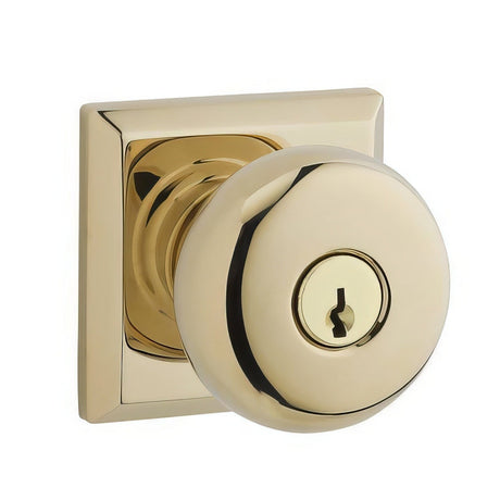 Baldwin ENROUTSR003 polished brass keyed entry door knob
